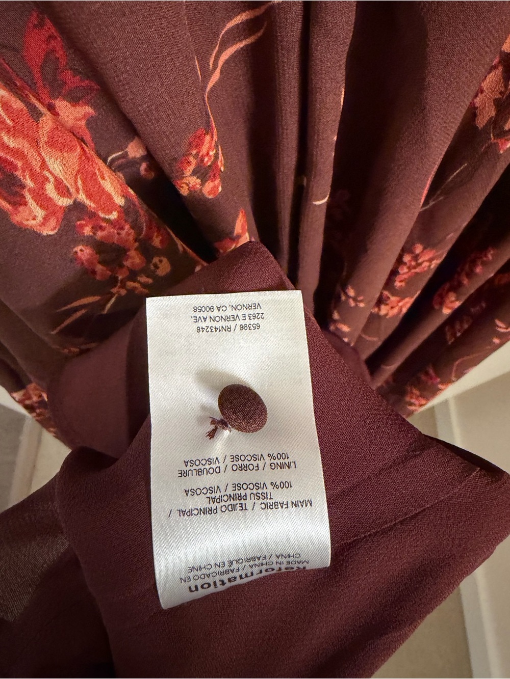 Reformation Floral Wine Maxi Dress - Picture 9 of 9
